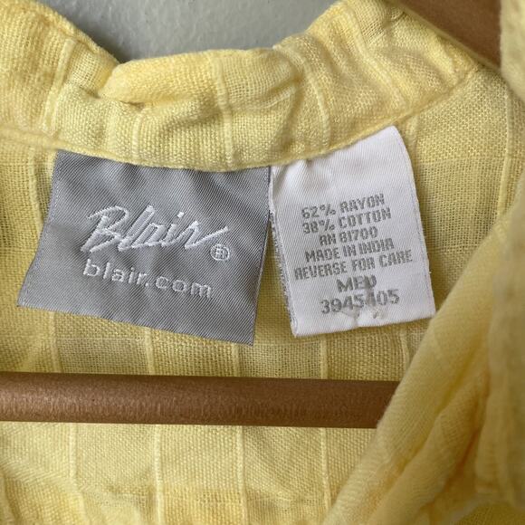 Vintage Blair Yellow Button Up Butter Yellow Womens Size Medium Lightweight - Picture 2 of 8